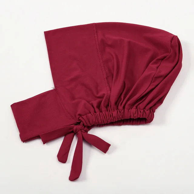 Milk Silk Elastic Sleeve Neck Solid Color Base Small Hat 12 Wine Red - Shop at LoveMi