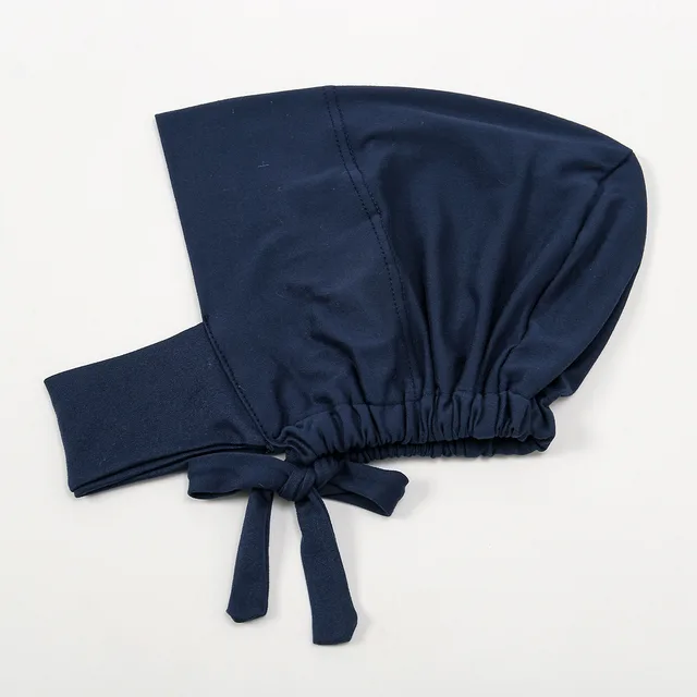 Milk Silk Elastic Sleeve Neck Solid Color Base Small Hat 2 Navy Blue - Shop at LoveMi