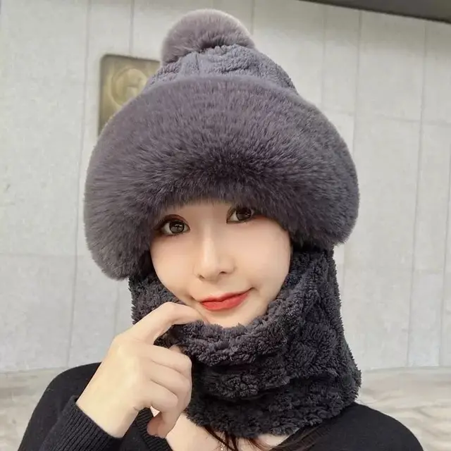 Pullover Hat Scarf Integrated All match Electric Car Cycling Warm Artifact Windproof Neck Protection Upgraded Gray - Shop at LoveMi