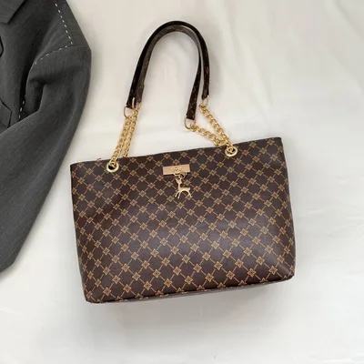 Retro Commuter Texture Chain Shoulder Bag For Women Spring Brown - Shop at LoveMi