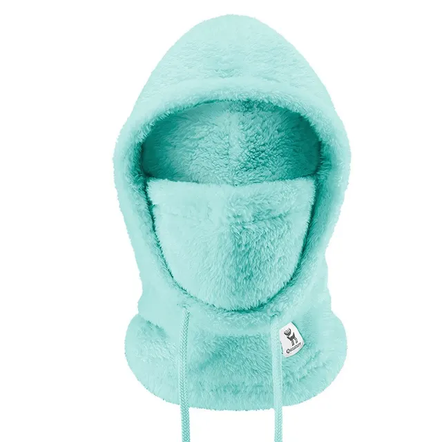 Warm Ski Hood Fleece Full Face Sea Foam Green - Shop at LoveMi