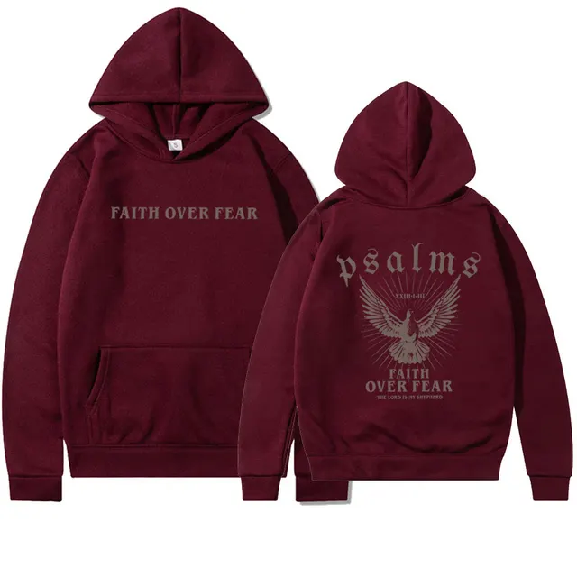 Hoodie Bible Scripture Pattern Girly Style Sweatshirt Maroon - Shop at LoveMi