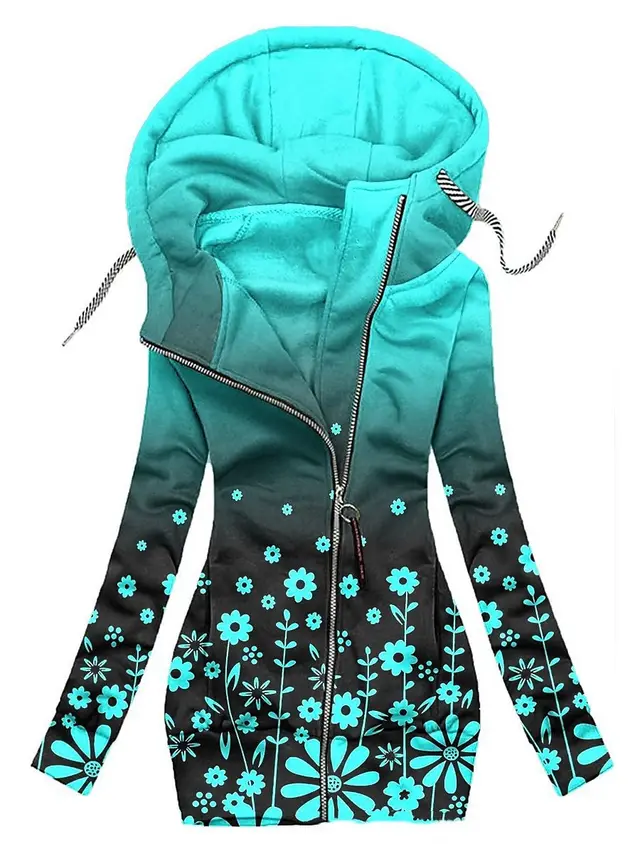 Floral Print Women's Zip Jacket 5 B394 - Shop at LoveMi