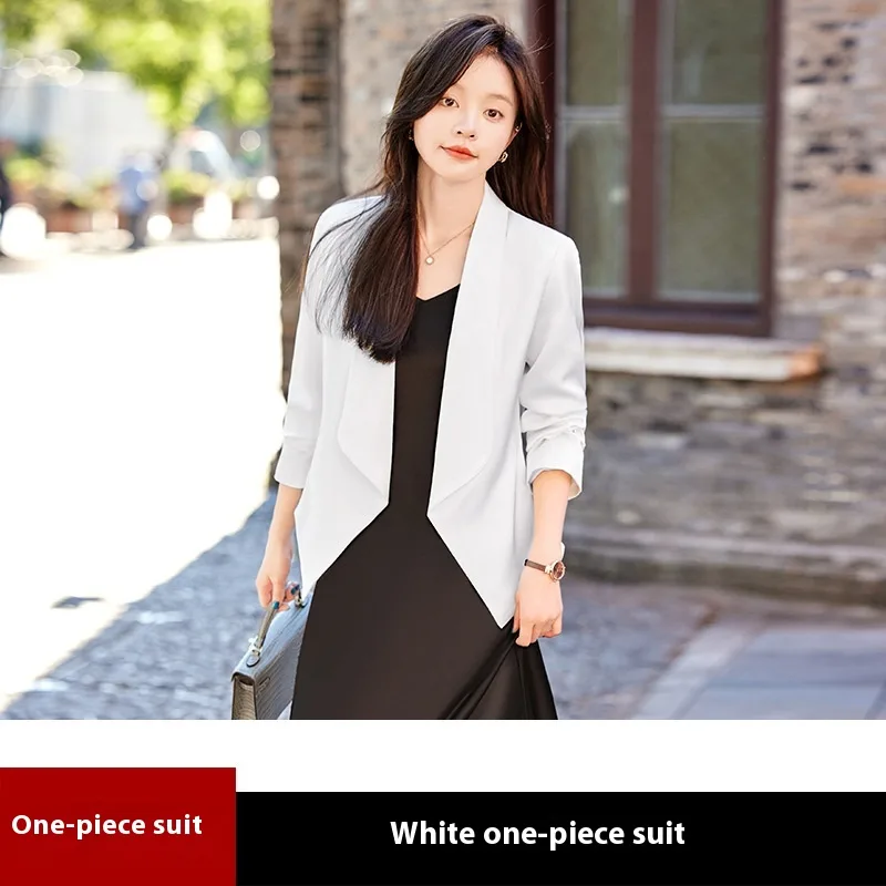 Goddess Temperament Business Wear Fashion Temperament Outer Tops - White Long Sleeve Coat