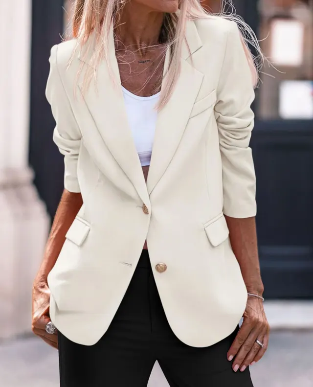 Spring And Autumn Temperament Commute Coat Women's Clothing Beige - Shop at LoveMi