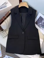 Black Double Slit Vest