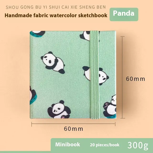 Sketch Carrying Travel Portable Good looking Journal Book Feile Bird Fabric Mini Watercolor 20 Pandas 300G6X6Cm - Shop at LoveMi