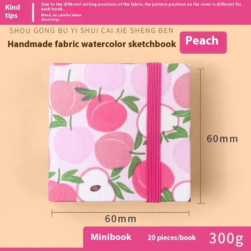 Sketch Carrying Travel Portable Good looking Journal Book Feile Bird Fabric Mini Watercolor Peach 20 Sheets 300G6X6Cm - Shop at LoveMi