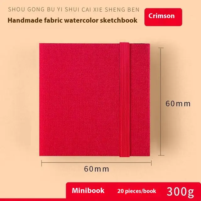 Sketch Carrying Travel Portable Good looking Journal Book Feile Bird Fabric Mini Watercolor Red 20 Sheets 300G6X6Cm - Shop at LoveMi