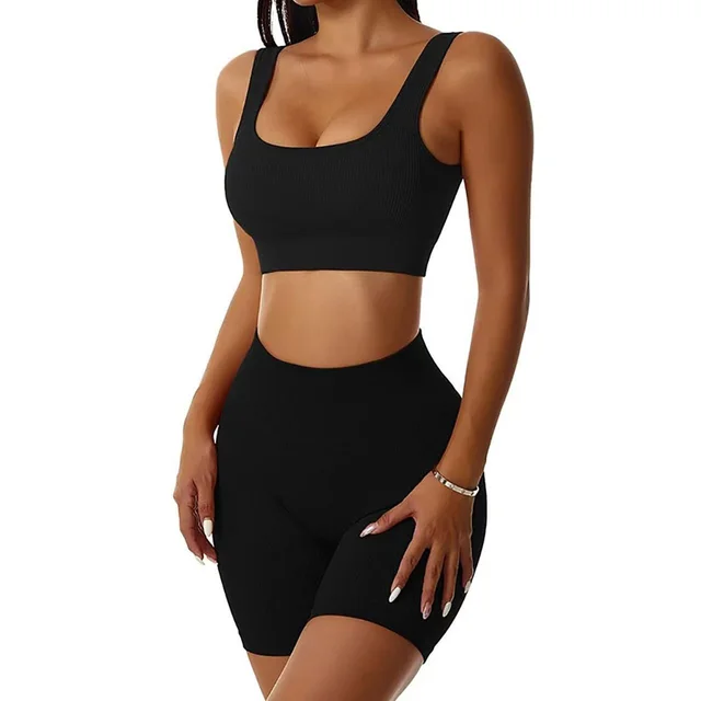 Seamless Knitted Thread Yoga Clothes For Women Black - Shop at LoveMi