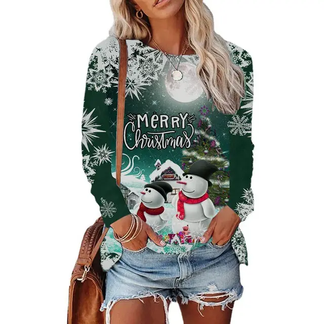 Round Neck T shirt Loose Casual Top Women Jyq4710406 - Shop at LoveMi