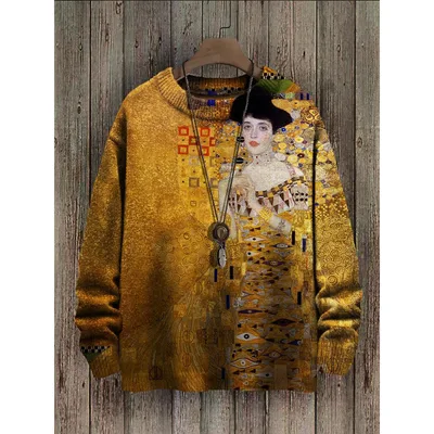 Abstract Style Digital Printing Drop shoulder Long sleeve Women's Sweater Casual All matching Twm1756 1 - Shop at LoveMi