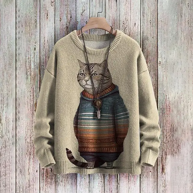 Abstract Style Digital Printing Drop shoulder Long sleeve Women's Sweater Casual All matching Twm1756 6 - Shop at LoveMi