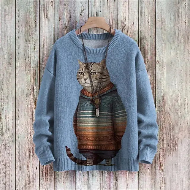 Abstract Style Digital Printing Drop shoulder Long sleeve Women's Sweater Casual All matching Twm1756 7 - Shop at LoveMi