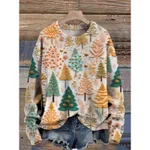 Abstract Style Digital Printing Drop-shoulder Long-sleeve Women's Sweater Casual All-matching - Twm175619-Xl