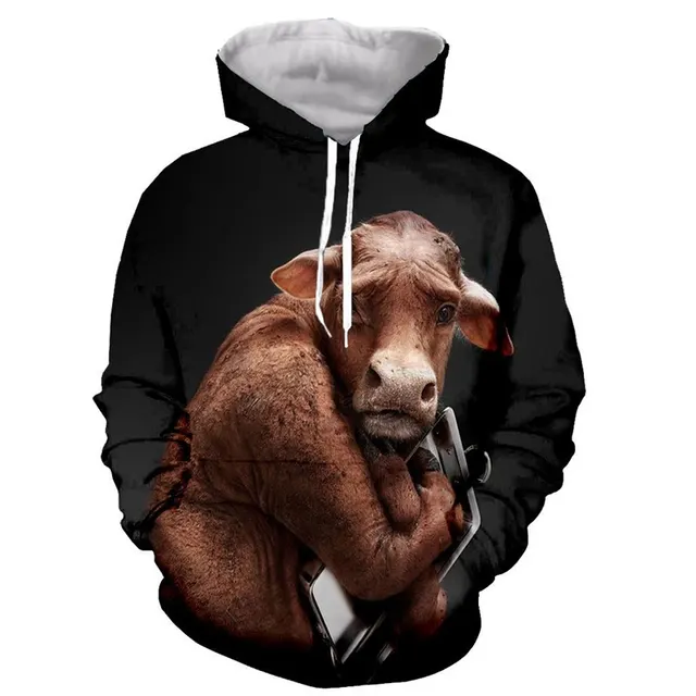 3D Printed Hooded Long Sleeve Sweater Lmxqh20241797P - Shop at LoveMi