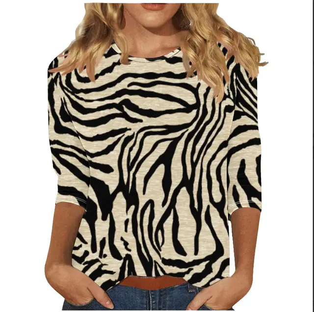 Women's Three quarter Sleeve Ethnic Floral Slim Fit Cute Top Tx7372 - Shop at LoveMi