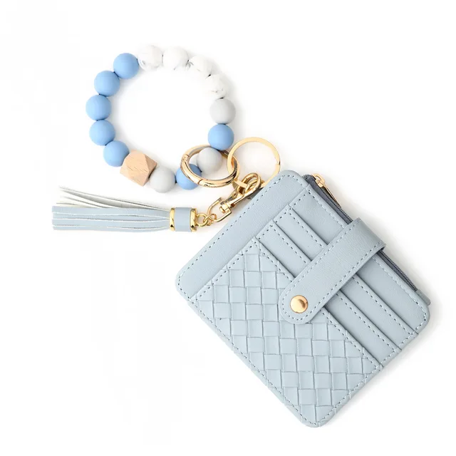 Silicone Bead Wristlet Coin Purse, Blue 2 Gray And Blue - Shop at LoveMi