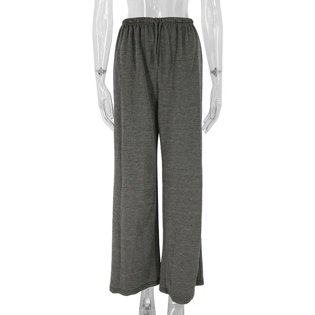 High Waist Drooping Mopping Casual Pants Tall Gray - Shop at LoveMi