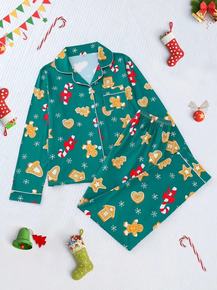 Long Sleeve And Short Sleeve Homewear Pajamas Christmas Halloween Printing 01 Color S - Shop at LoveMi