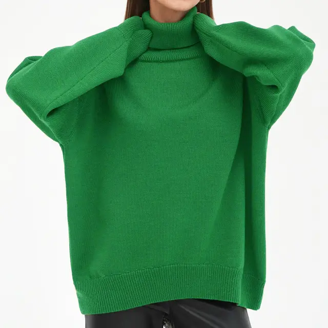 European And American Autumn And Winter Loose Knitwear All match Classic Sweater Green - Shop at LoveMi