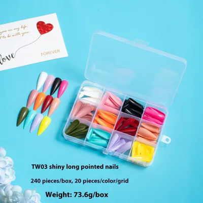 Ballet Fake Nails Nail Sticker Wear Armor 03 Glossy Long Pointed Nail - Shop at LoveMi