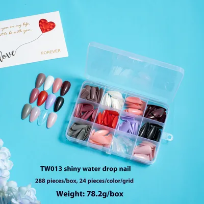 Ballet Fake Nails Nail Sticker Wear Armor 13 Glossy Water Drops - Shop at LoveMi