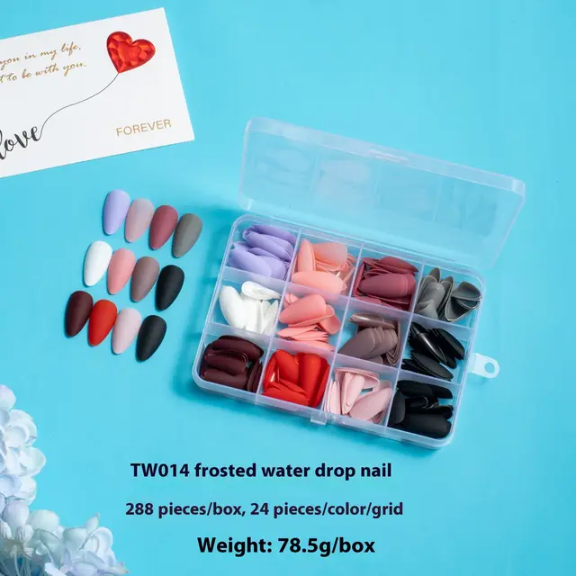 Ballet Fake Nails Nail Sticker Wear Armor 14 Frosted Water Droplets - Shop at LoveMi