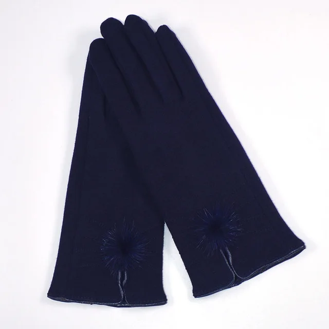 Women's Winter Warm Spun Velvet Gloves Purplish Blue - Shop at LoveMi