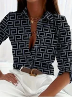Long Sleeve Shirt Printed Women - 8 Style