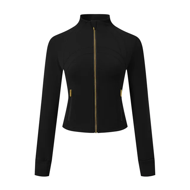 Thin Double sided Brushed Defin Top Black Gold Zipper - Shop at LoveMi