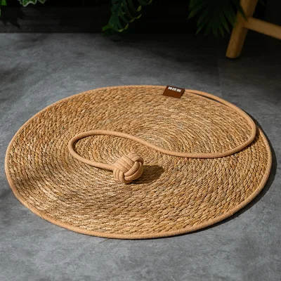 Natural Papyrus Round Rattan Cat Scratching Pad No Dandruff Pet Windy Brown Ball - Shop at LoveMi