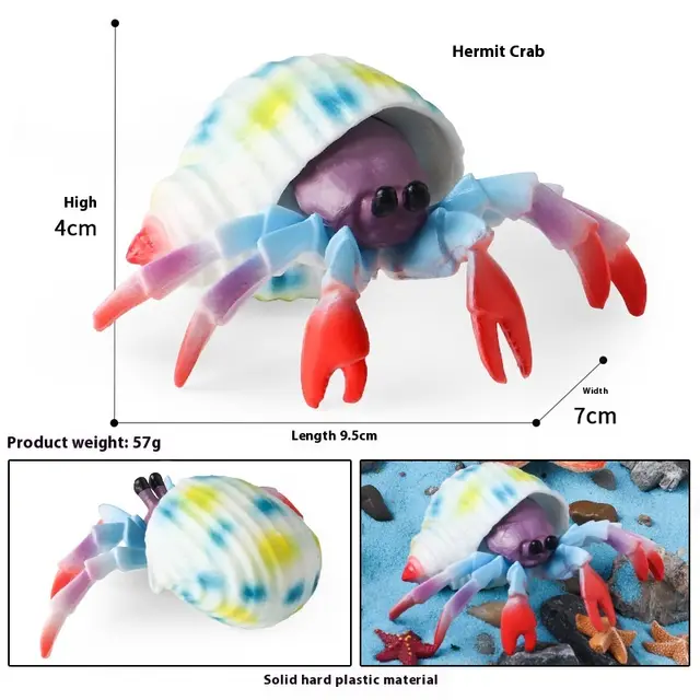 Simulation Marine Animal Model Children's Cognitive Toy Hermit Crab Color - Shop at LoveMi