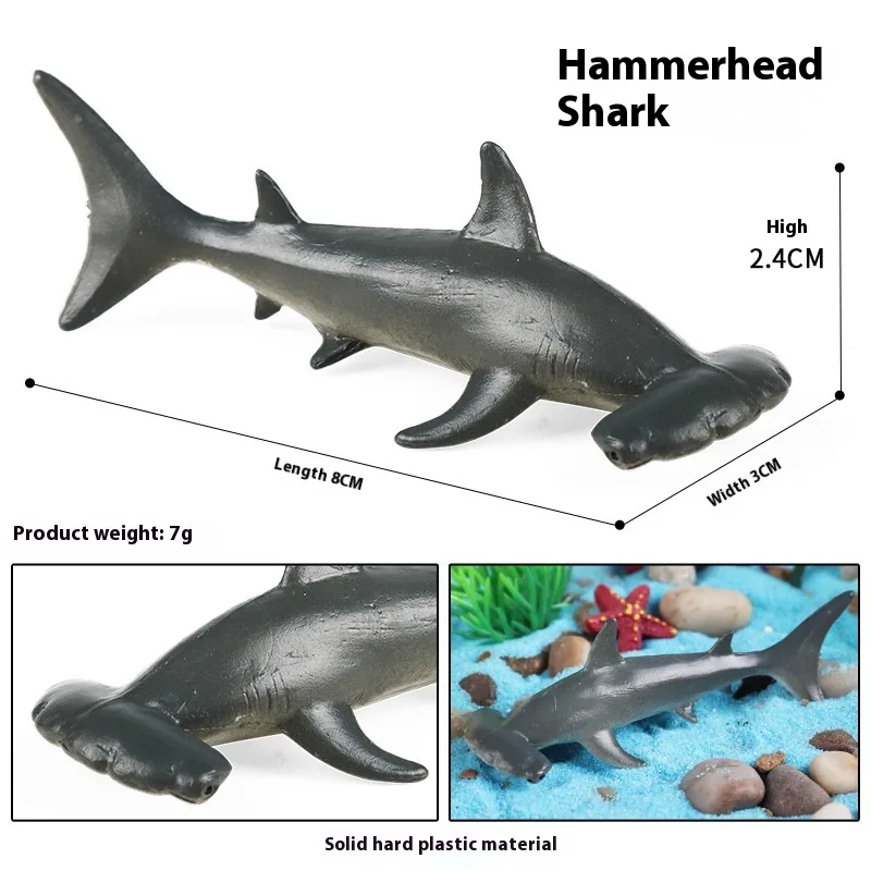 Simulation Marine Animal Model Children's Cognitive Toy Js Mini Hammerhead Shark - Shop at LoveMi