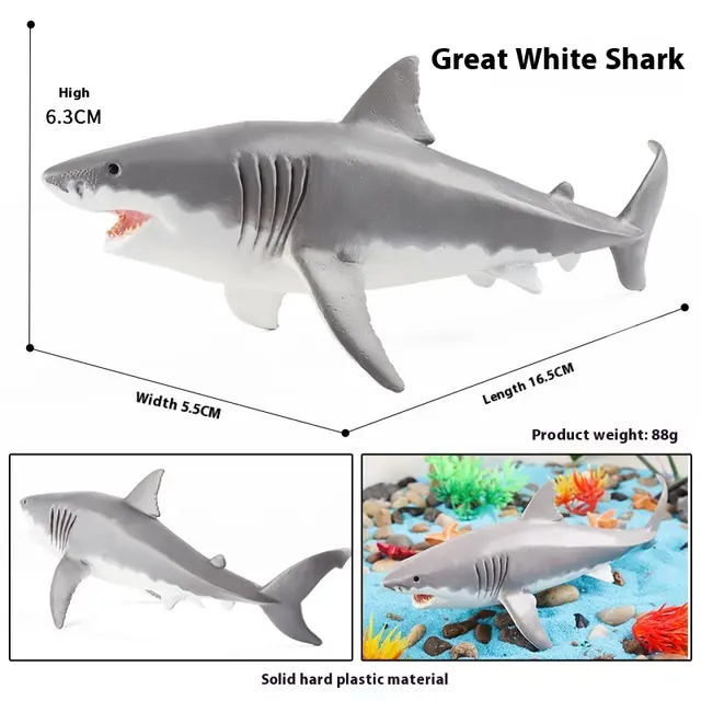 Simulation Marine Animal Model Children's Cognitive Toy M1052 Great White Shark - Shop at LoveMi