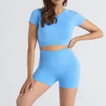 Blue Suit Short Sleeve Shorts