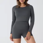 Dark Gray Long Sleeve Shorts