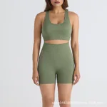 Olive Green Suit Shorts Vest