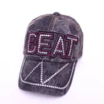 Korean Style Hat Fashion Hat New Women's Hat Baseball Cap Rhinestone Denim - Black