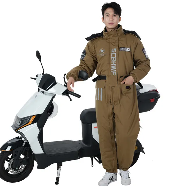 Winter Outdoors Cold proof Cycling One piece Work Clothes Brown - Shop at LoveMi