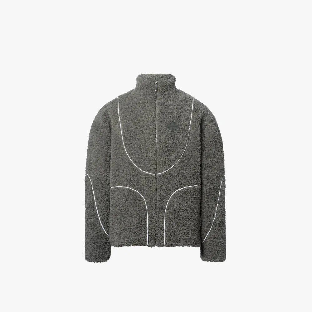 Zipper Letter Embroidery Warm Autumn Winter Sweater - Gray - View 1