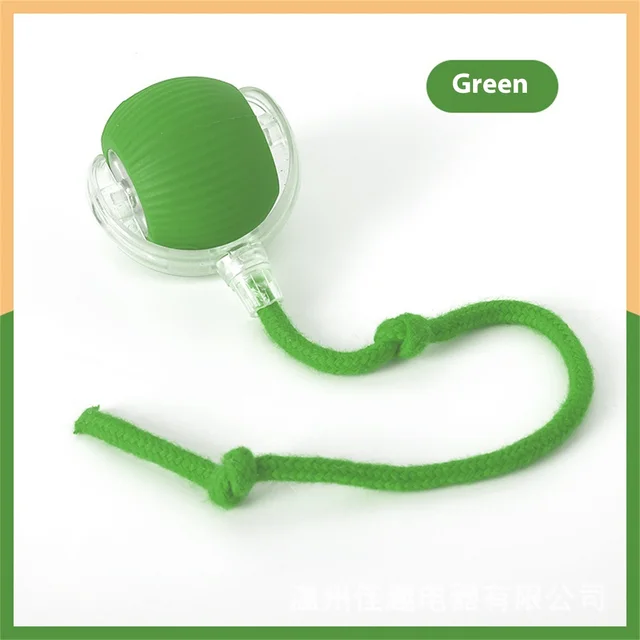 Electric Cat Toy Automatic Cat Ball Self entertainment Rolling Ball Green With Rope - Shop at LoveMi