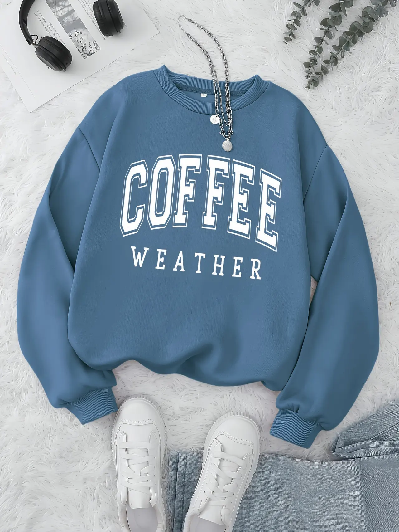 Brown Letters Printed Autumn Leisure Long Sleeve Round Neck Pullover Sweater Women - 11Style