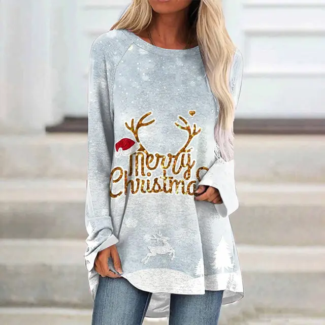 Round Neck Raglan Long Sleeve Mid length Top Cjct Ch0898 - Shop at LoveMi