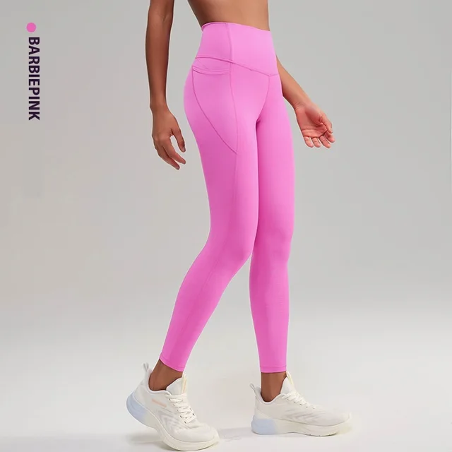 Medium Tenacity Sports High Waist Nude Feel Yoga Pants Women Barbie Powder - Shop at LoveMi