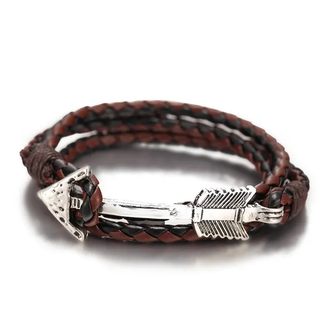 Retro Men's Multi layer Hand Weaving Bracelet Silver Black Coffee - Shop at LoveMi