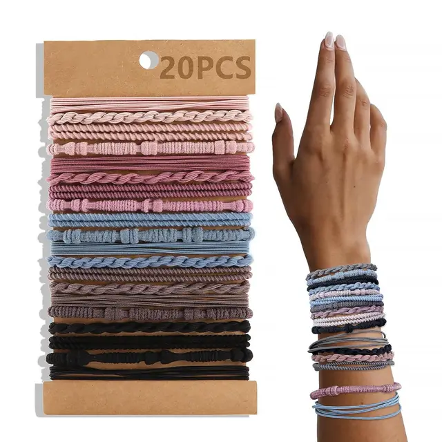 Bamboo Joint Suit High Elasticity Ponytail Hair String Dark Color 20 Cards - Shop at LoveMi