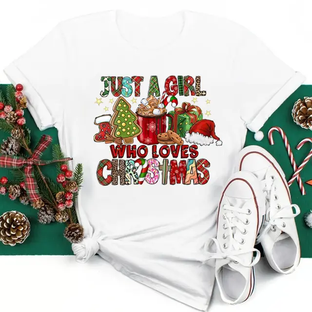 New Year Christmas Plus Size Round Neck Short Sleeve T shirt Eg1450 - Shop at LoveMi