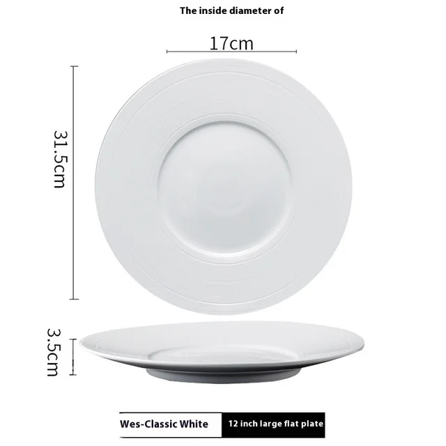 Nordic Minimalist Steak French Pasta Plate 12Inchs Shallow Plate - Shop at LoveMi