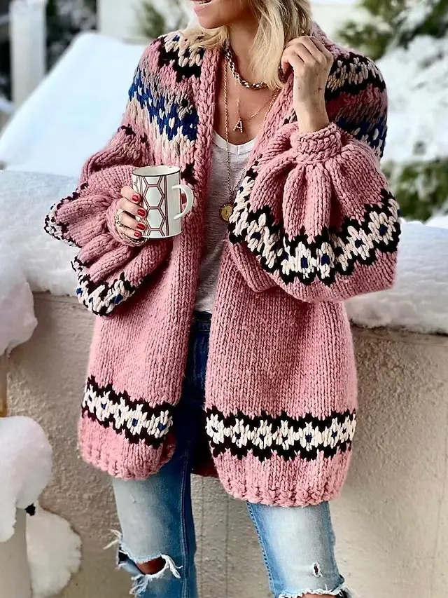 Patchwork Retro Woven Large Coat Picture Color - Shop at LoveMi